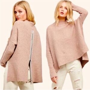 Free People Pink Cowl Neck Sweater